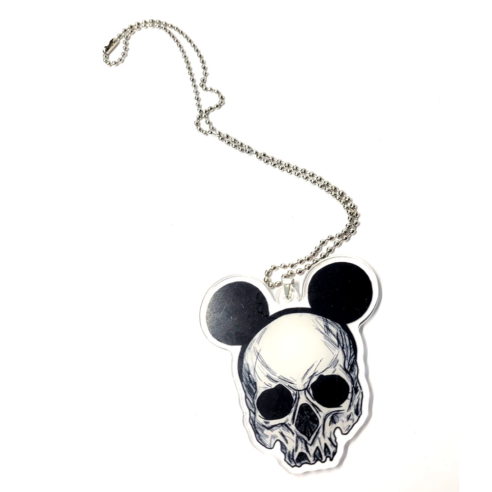 Skull Mouse Ears‎ Pendant Necklace Keychain Horror Goth Acrylic Charm Unisex New